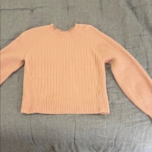 Cozy Athleta Soft Pink Ribbed Sweater